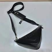 Prada Triangle Leather Shoulder Bag Black - 3