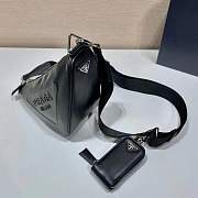 Prada Triangle Leather Shoulder Bag Black - 2