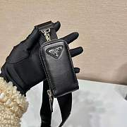 Prada Triangle Leather Shoulder Bag Black - 4