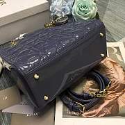 Dior Lady Handle  Bag Blue 24cm - 2