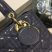 Dior Lady Handle  Bag Blue 24cm - 3