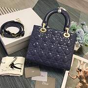 Dior Lady Handle  Bag Blue 24cm - 5