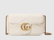 GUCCI GG MARMONT SUPER MINI BAG WHITE ‎476433 SIZE 16.5 X 10 X 5CM - 1