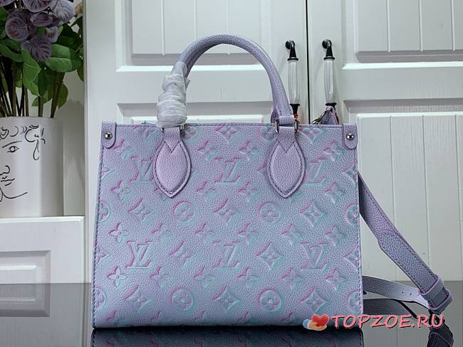 LV ONTHEGO Monogram Empreinte Leather Purple PM M46168 - 1