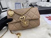Chanel Flap Bag Brown Heart on chain  - 6