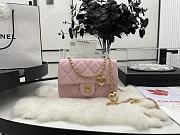 Chanel Flap Bag Pink Heart on chain - 1