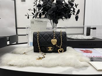 Chanel Flap Bag Black Heart on chain