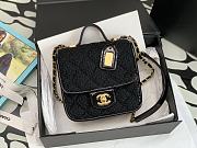 Chanel Small Flap Bag With Top Handle Black - 1