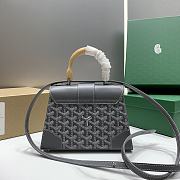  Goyard Saigon Top Handle Bag Coated Canvas Pray - 4