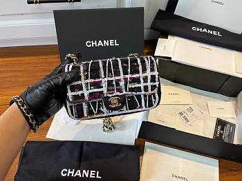 Chanel Flap Embroidered Satin Bag 20cm