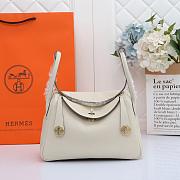 Hermes Lindy Clemence Bag White - 2