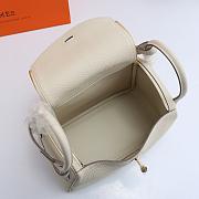 Hermes Lindy Clemence Bag White - 3