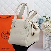 Hermes Lindy Clemence Bag White - 5