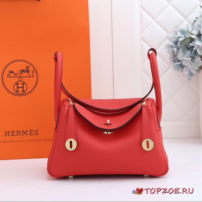 Hermes Lindy Clemence Bag Red - 1