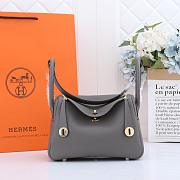 Hermes Lindy Clemence Bag Dark Grey - 1