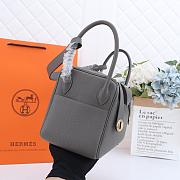 Hermes Lindy Clemence Bag Dark Grey - 2
