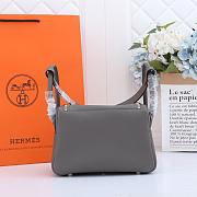 Hermes Lindy Clemence Bag Dark Grey - 3