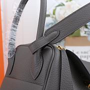 Hermes Lindy Clemence Bag Dark Grey - 5