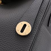 Hermes Lindy Clemence Bag Dark Grey - 6