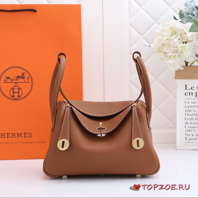 Hermes Lindy Clemence Bag Brown - 1