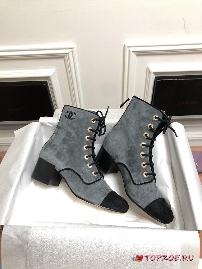 Chanel Short Boots Grey&Blue - 1