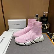 Blenciaga Pink&White Speed Sneaker - 1