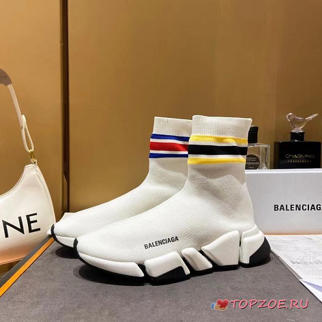 Blenciaga White Speed Sneaker - 1