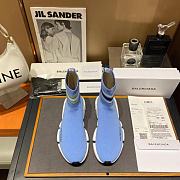 Blenciaga Light Blue Speed Sneaker - 5