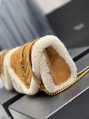 YSL Envelope Small Suede&Shearling Shoulder Bag - 5