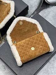 YSL Envelope Small Suede&Shearling Shoulder Bag - 4