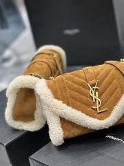YSL Envelope Small Suede&Shearling Shoulder Bag - 3