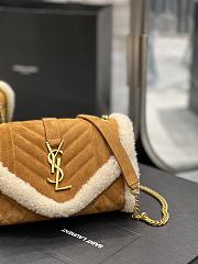 YSL Envelope Small Suede&Shearling Shoulder Bag - 2