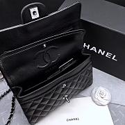 CHANEL Caviar Quilted Medium Double Flap Silver-tone Bag Black - 5