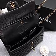 CHANEL Caviar Quilted Medium Double Flap Gold-tone Bag Black - 5