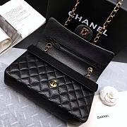 CHANEL Caviar Quilted Medium Double Flap Gold-tone Bag Black - 3