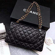 CHANEL Caviar Quilted Medium Double Flap Gold-tone Bag Black - 2
