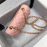 CHANEL Caviar Quilted Medium Double Flap Gold-tone Bag Pink - 2