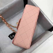 CHANEL Caviar Quilted Medium Double Flap Gold-tone Bag Pink - 4