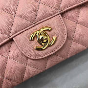 CHANEL Caviar Quilted Medium Double Flap Gold-tone Bag Pink - 6