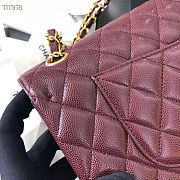 CHANEL Caviar Quilted Medium Double Flap Gold-tone Bag Red - 4