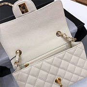 CHANEL Caviar Quilted Medium Double Flap Gold-tone Bag White - 5