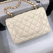 CHANEL Caviar Quilted Medium Double Flap Gold-tone Bag White - 3