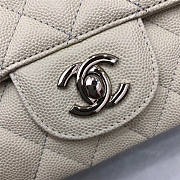 CHANEL Caviar Quilted Medium Double Flap Sliver-tone Bag White - 6