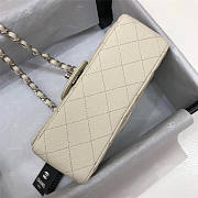 CHANEL Caviar Quilted Medium Double Flap Sliver-tone Bag White - 2
