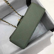CHANEL Caviar Quilted Medium Double Flap Gold-tone Bag Green - 5