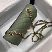 CHANEL Caviar Quilted Medium Double Flap Gold-tone Bag Green - 3