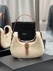 YSL LE FERMOIR Hobo Shouder Bag Softwool Brown  - 1