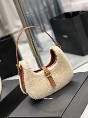 YSL LE FERMOIR Hobo Shouder Bag Softwool Brown  - 5