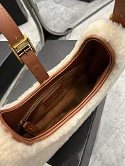 YSL LE FERMOIR Hobo Shouder Bag Softwool Brown  - 3