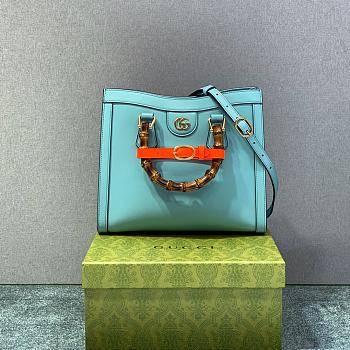 Gucci Diana Mini Tote Light Blue Leather 655661-17QDT-4972 27x24x11cm
